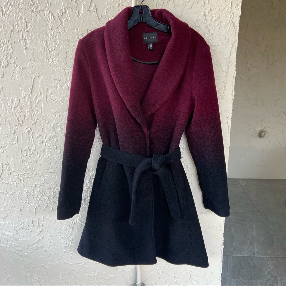 Tribal Maroon/Black Ombre jacket, Small/petite